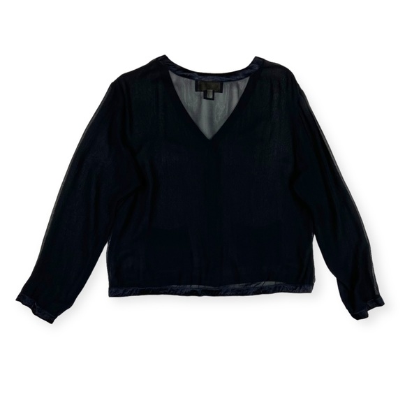 Express Vintage 1990s Black Sheer Button Up Cardigan - Picture 7 of 11